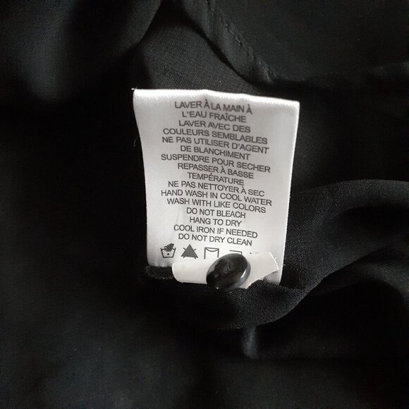 Dalia Women's Size L Black Burnt Velvet Floral Sheer Ruffle Sleeveless Blouse - Picture 6 of 12